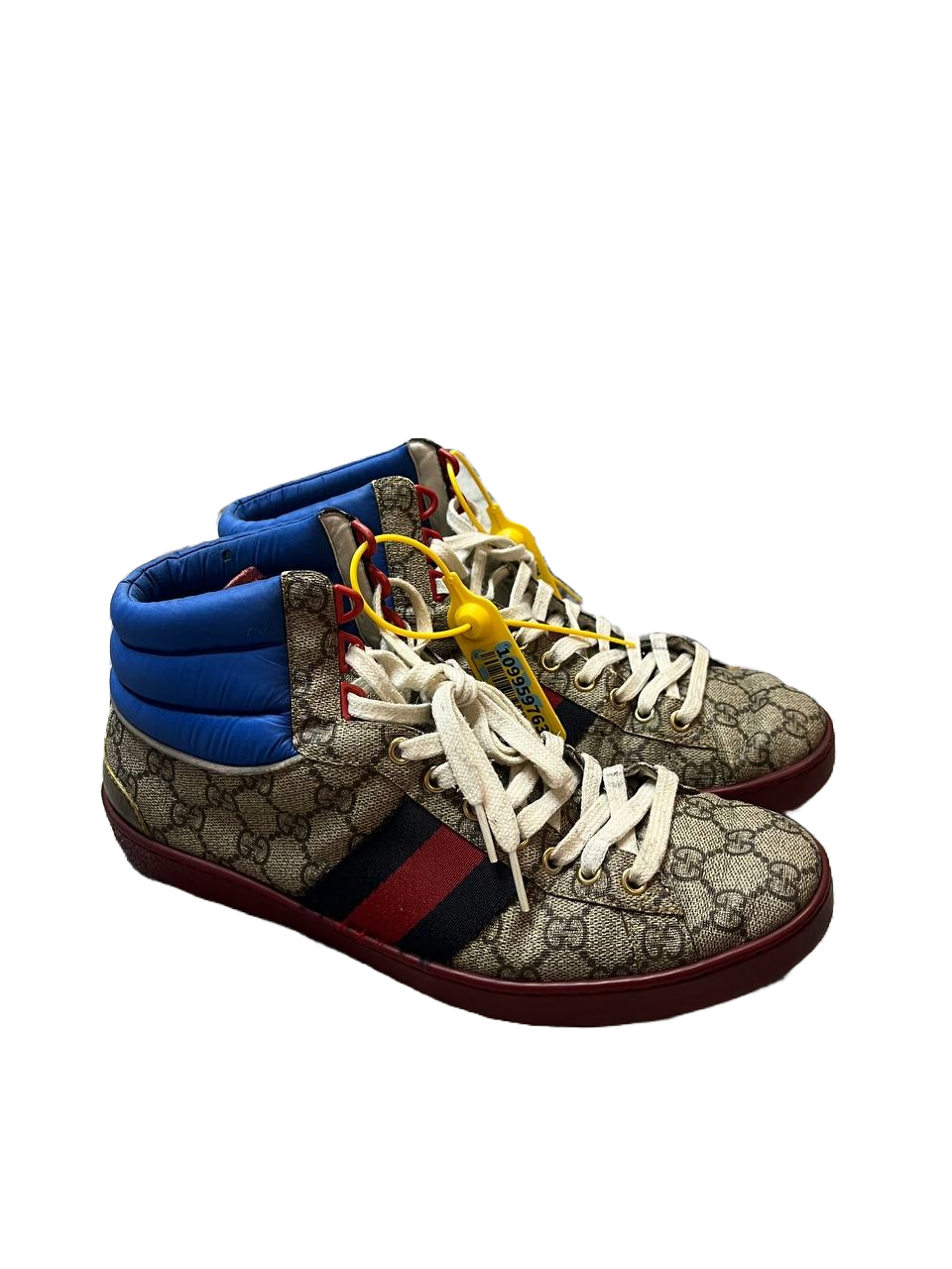 Кроссовки Gucci ace gg high top 'blue beige'